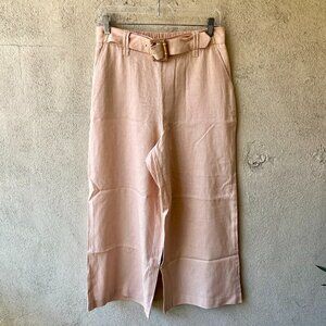 NEW Sigrid Olsen Linen Crop Pants Pink Size M